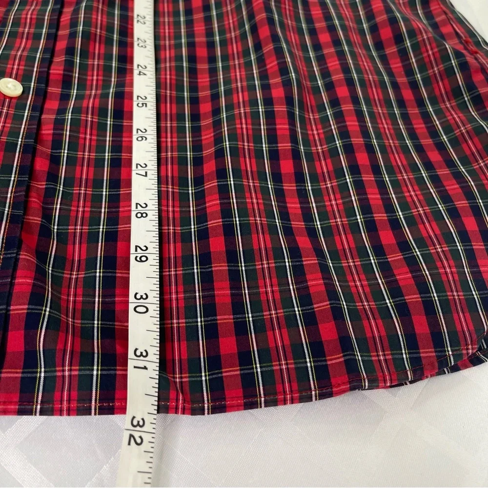 J.Crew Thompson Plaid Dress Shirt Wrinkle Free Red Blue Mens Size XL
